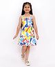 Titrit Cotton Woven Sleeveless Abstract Printed Dress - Multi Colour