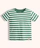 Orange Sugar 100% Cotton Knit Half Sleeves Striped Tee - Green