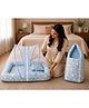 Babytoons Baby Bedding Set for New Born Baby Sleeping Bag & Mosquito Net Bed 0-6 Months  Blue