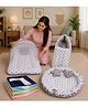 Babytoons Baby Sleeping Essential Reversible Nest Carry Bag Dry Sheets & Mattress with Net 0-6 Months - Grey