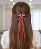 Arendelle Stones Embellsihed Bow Applique Detailed Alligator Hair Clip - Red