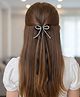 Arendelle Stones Embellsihed Bow Applique Detailed Alligator Hair Clip - Black