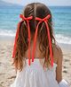 Arendelle Bow Applique Detailed Alligator Hair Clips - Coral
