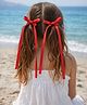 Arendelle Bow Applique Detailed Alligator Hair Clips - Red