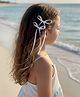 Arendelle Bow Applique Detailed Alligator Hair Clips - White