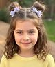 Arendelle Glittered Bow Applique Detailed Alligator Hair Clips - Purple