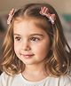 Arendelle Glittered Bow Applique Detailed Alligator Hair Clips - Coral