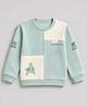 Kids Magic Cotton Waffle Sweatshirt with Full Sleeves & Young Standard Patch - Green