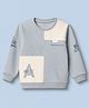 Kids Magic Cotton Waffle Sweatshirt with Full Sleeves & Young Standard Text Patch - Light/Sky Blue