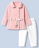 Kids Magic Cotton Woven Full Sleeves Top and Pant Set -Light Pink