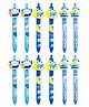 FunBlast Cartoon Design Ball Pen with Comfortable Grip for School - Pack of 12 Pcs (Blue)