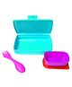 Disney by Gluman Kids Lunch Box with Spoon & Snack Container - Blue & Purple