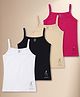 NUSYL Cotton Knit Pack Of 4 Sleeveless You Got This Text Printed Camisoles - White Black Dark Pink & Beige
