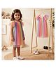 ToffyHouse Cotton Mesh Sleeveless Party Dress - Pink & Multicolour