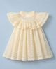 ToffyHouse Cotton Sleeveless Party Dress With Lace Detailing in Ivory