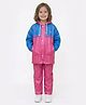 Viva Rainwear Full Sleeves  Colour Blocked Hooded Jacket & Pant Raincoat Set - Dark Pink