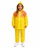 Viva Rainwear Full Sleeves  Colour Blocked Hooded Jacket & Pant Raincoat Set - Yellow