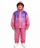 Viva Rainwear Full Sleeves  Colour Blocked Hooded Jacket & Pant Raincoat Set - Pink