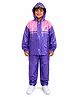 Viva Rainwear Full Sleeves  Colour Blocked Hooded Jacket & Pant Raincoat Set - Violet
