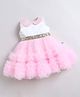 Many frocks & Net Woven Sleeveless Sequin Embellished Dress - Light Pink