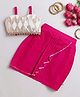 Many frocks & Slik Woven Sleeveless Zari Work Detailed Lehenga & Choli Set - Off White & Pink