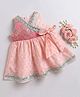 Many frocks & Chanderi Woven Sleeveless Sequins & Gota Patti Embellished Ethnic Dress - Pink