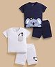 Unfab Interlock Knit Pack Of 2 Half Sleeves Koala & Penguin Printed Tees & Shorts Set - Navy