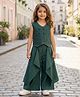 Peekaaboo Kids Cotton Woven Sleeveless Solid Waistcoat Style Top & Palazzo Set - Green