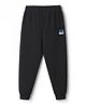 Ollypop Sinker Knit Solid Lounge Pants With Patch - Black
