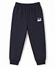 Ollypop Sinker Knit Solid Lounge Pants With Patch - Navy