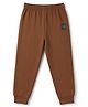 Ollypop Sinker Knit Solid Lounge Pants With Patch - Brown