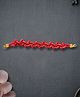 Knotty Ribbons Stone Embellished Twisted Bracelet - Red
