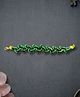 Knotty Ribbons Stone Embellished Twisted Bracelet - Green