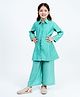 Piccolo Chanderi Woven Full Sleeves Polka Dots Foil Printed Kurti & Palazzo Set - Green