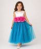 Piccolo Woven Sleeveless Floral Applique Detailed Party Gown -Blue