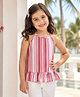 The Magic Wand Cotton Woven Sleeveless Striped Top - Pink