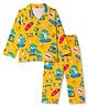 Babyhug Cotton Knit Full Sleeves Co-Ords Shirt & Pyjama Night Suit with Crocodile Print - Yellow