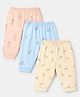 Zero Cotton Interlock Knit Full Length Lounge Pants With Animal Print Pack of 3 in Light/Sky Blue