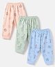 Zero Cotton Interlock Knit Full Length Legging With Animal Print Pack of 3 in Light/Sky Blue