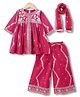 Babyhug Chiffon Woven Three-Fourth Sleeves Printed Kurta & Sharara Set With Dupatta - Pink