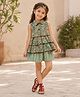The Magic Wand Cotton Woven Sleeveless Floral Tiered Top And Shorts Set - Green