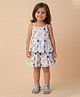 The Magic Wand Cotton Woven Strappy Pineapple Printed Pleated Top And Shorts Set - Purple