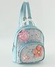 Babyhug Fashion Backpacks With Floral Applique Sequinned Free Size -Blue