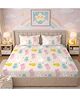 Morado Premium Glace Cotton Flat Double Bedsheet with 2 Pillow Covers, 90 x 100 Inches, Ultra Soft, Breathable & Skin-Friendly Fabric, Kids Bedding Collection, Colorful Cat