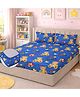 Morado Premium Glace Cotton Elastic Fitted Double Bedsheet with 2 Pillow Covers , 72x78x8 Inches , Ultra Soft & Breathable Fabric , Secure All-Around Elastic Fit , Adorable Happy Teddy Kids Print