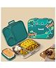 Basil Bento Box Quad Plus 4 Compartment Stainless Steel Lunch Box BPA Free Lid Leak Proof - Bengal Bagh 1020 ml