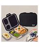 Basil Bento Box Quad Plus 4 Compartment Stainless Steel Lunch Box 1020ml BPA Free Lid Leak Proof - Classic Black