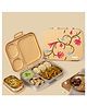Basil Bento Box Quad Plus 4 Compartment Stainless Steel Lunch Box 1020ml BPA Free Lid Leak Proof - Himachali Guldaan