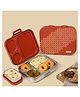 Basil Bento Box Quad Plus 4 Compartment Stainless Steel Lunch Box 1020ml BPA Free Lid Leak Proof - Tanjore Kolam