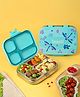 Basil Stainless Steel 4 Compartment Bento Lunch Box with BPA free Plastic Lid for Kids, 800 ml - Teal Garden